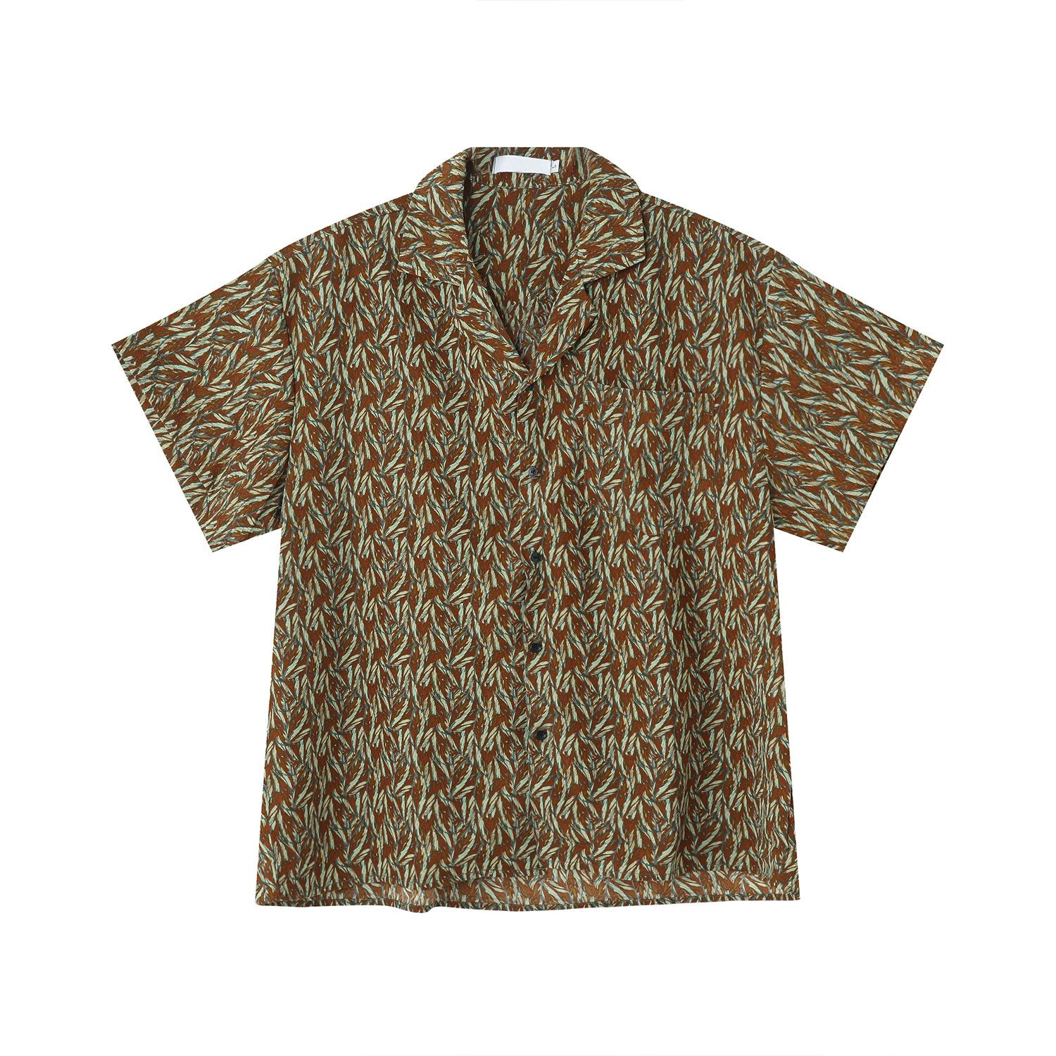 

Men s Summer New Product Retro Floral Korean Loose Casual Short Sleeved Shirt XL