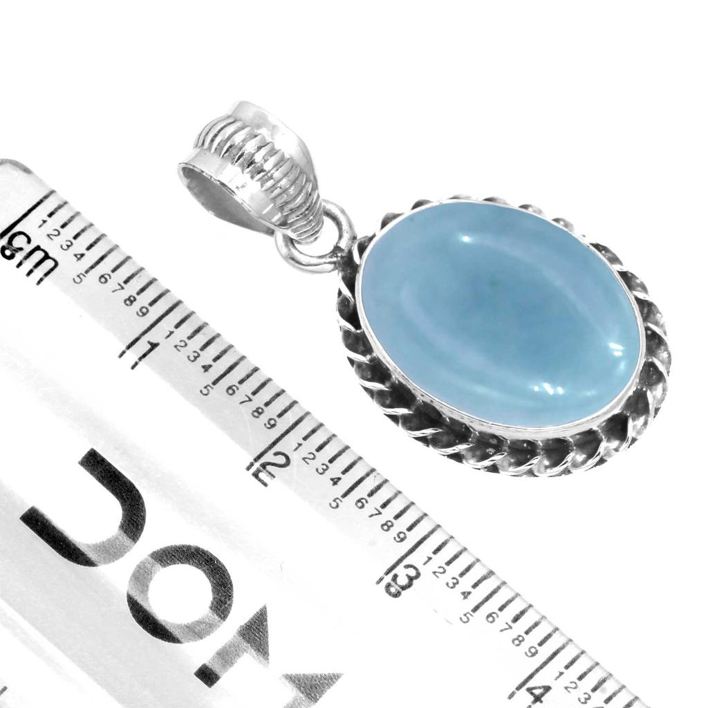 925 Sterling Sølv Anheng Kvinner Edelsten Håndlaget Smykke Forlovelsesgave Amazonitt Angelitt Blå Opal Botswana Agat Mohave Azuritt Chrysocolla