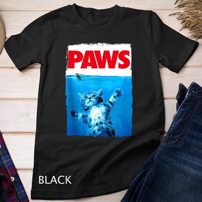 Zampe Gatto e Topo Top, Carina Divertente Amante dei Gatti Parodia T-shirt Unisex