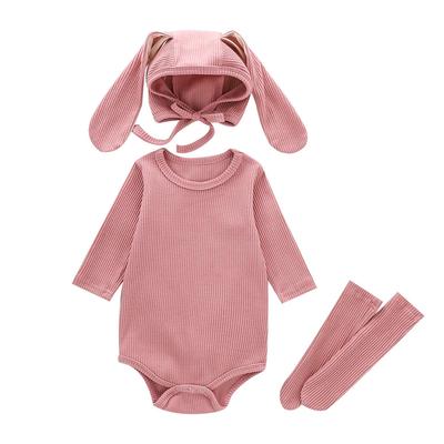 SEIWARAKU Rabbit Romper with Bunny Long Sleeve Solid Baby Baby Shower for Boys and Girls Ears, Coverall, Soft, Color, Underwear, Pajamas, Jumpsuit,