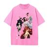 Kagome Miroku Sesshoumaru Print T-shirt Anime Inuyasha Clothing Men Women Cotton Tshirts Retro Washed T Shirt Harajuku Male Tops