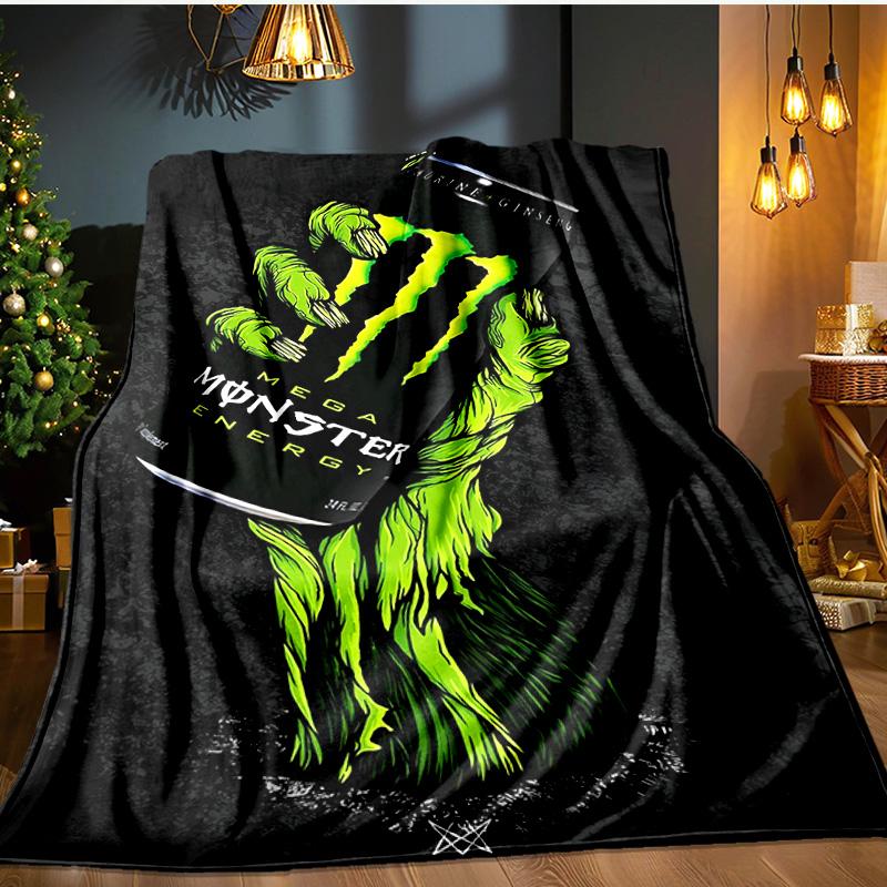 Coperta Monster Drink Morbida in Flanella per Divano, Interni, Campeggio, Soggiorno, Ufficio, Sedia e Letto Regalo di Compleanno Morbido