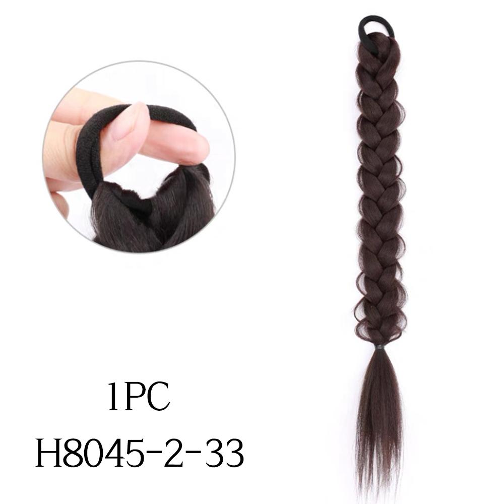 ??????Synthetic Long Braided Ponytail Extension Rubber Band Ponytail High Temperature Fiber For Women Party Wear KTB