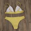 Plus Size European & American Solid Color Bikini - Sexy Two-Piece with Triangle Cup Women's Swimwear