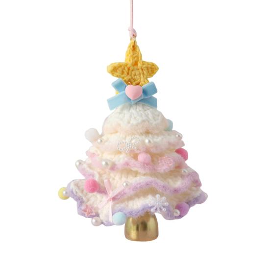 Christmas Tree Ornament Colorful Multi-Layered Crochet Christmas Tree Decoration