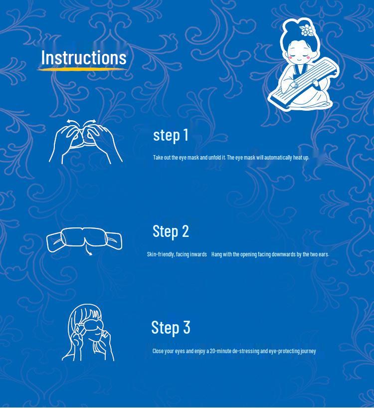 Lutein Steam Eye Mask | Heated Eye Compress for Fatigue Relief | Sleep Eye Protector