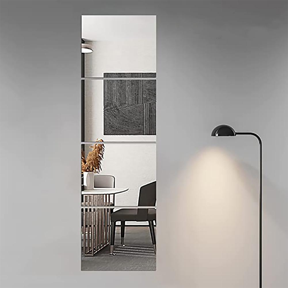 Dicker Acrylspiegel Wandaufkleber bruchsicher klare Reflexion sicher abgerundete Ecken DIY für Badezimmer und Flure