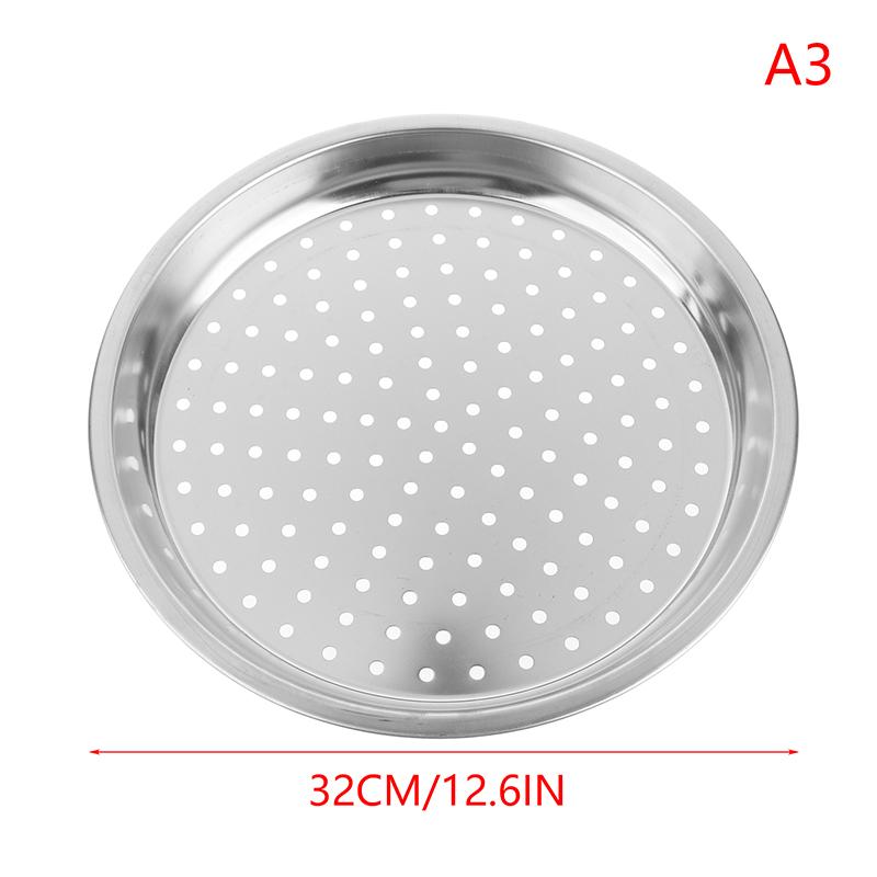 28/30/32/34Cm Stainless Steel Round Steamer Durable Dumplings Fish Steaming Tray Thickened Steamer Kitchen Cooking Gadgets