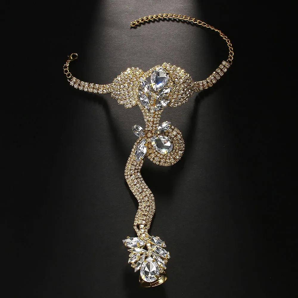 New Exaggerated Python Mitten Bracelet Fashion Trend Sparkling Novelty Jewelry Women's Bracelet