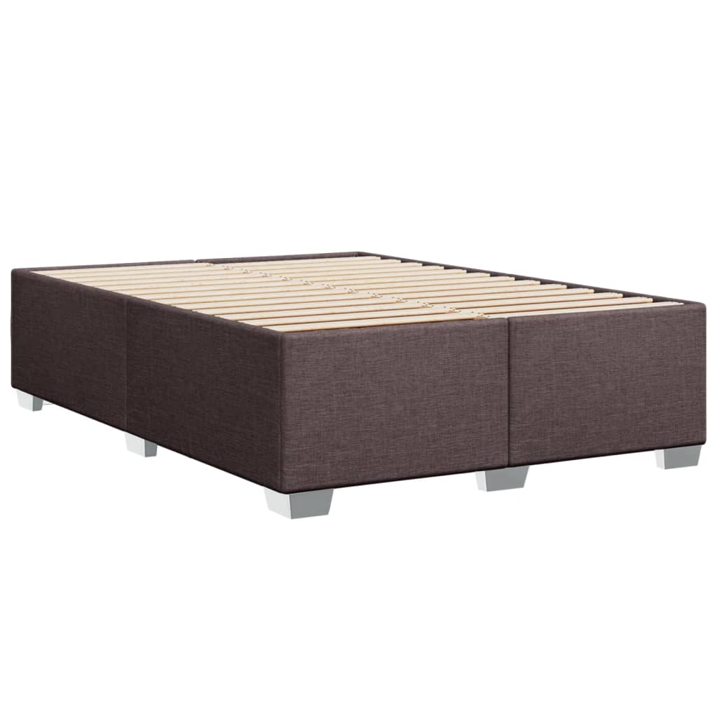 Bed Frame without Mattress Dark Brown 140 x 190 cm Fabric