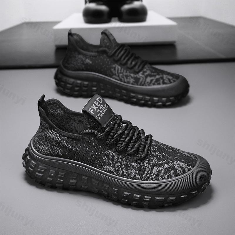 Fashion 2025 Men's Summer Breathable Mesh Shoes Versatile Thick Soled Sport Casual Shoes Korean Version Fashion Trend Fly Weave Sneakers