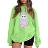 Women's Neck Long Sleeve Loose Fit Casual Sweatshirt Pullover Top with Halloween Print