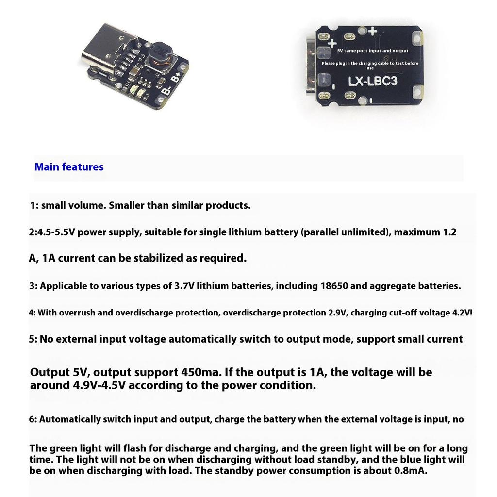 Type C 18650 Battery Charging Protective Board Module Battery Over With Temperature Protective Circuit Board
