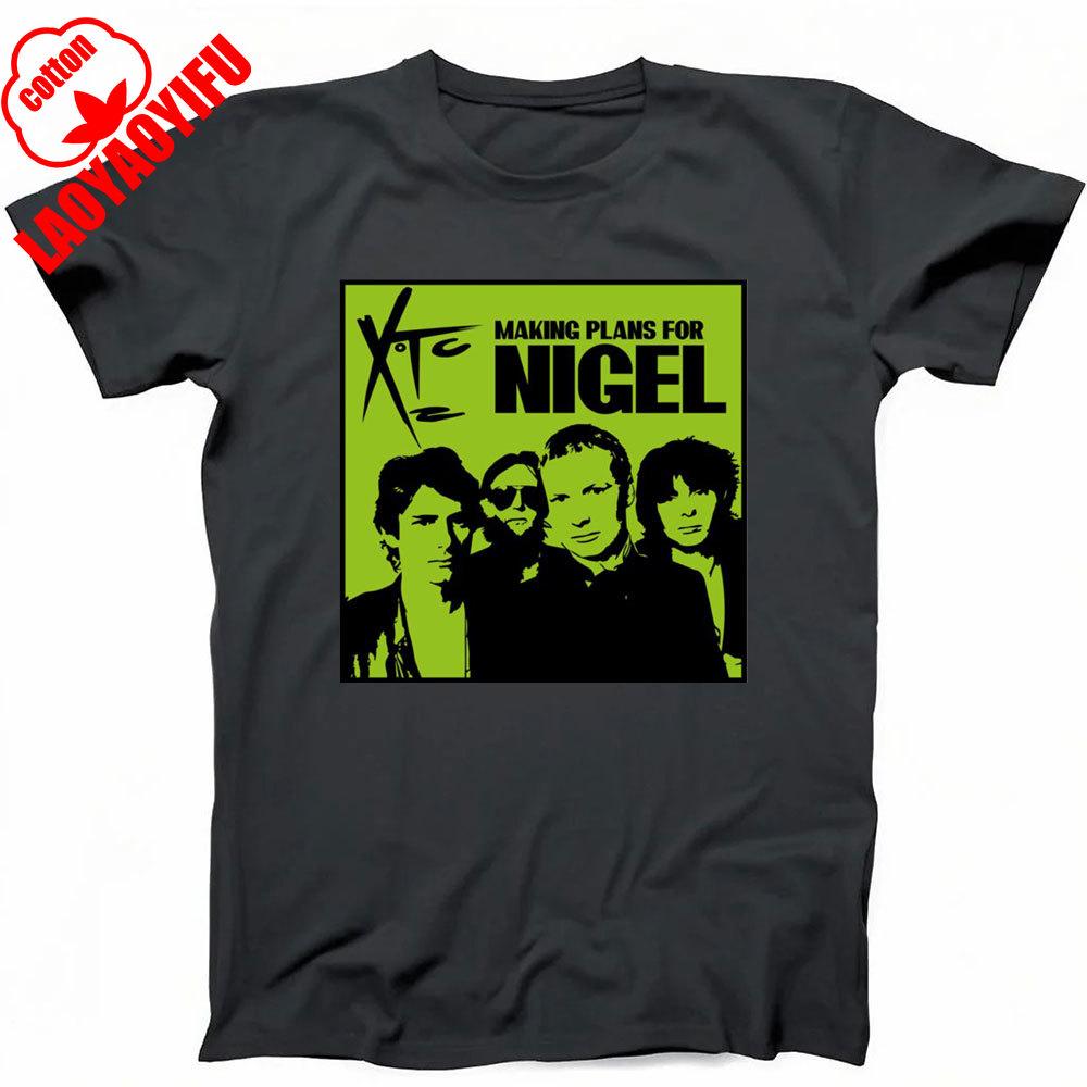 XTC Drums and Wires New Wave Rock Music Gift Black T Shirt Fashionable and Casual Combed Cotton Short Sleeved Round Neck T-shirt