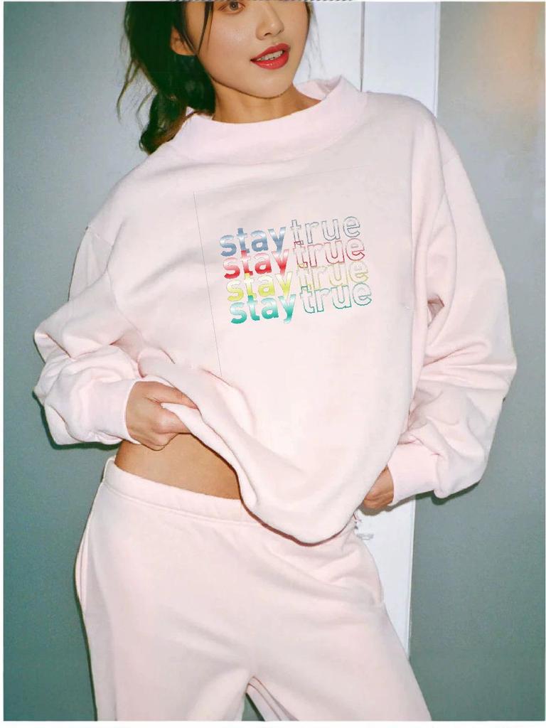European Style Trendy Casual Women's Sweatshirt with High Collar