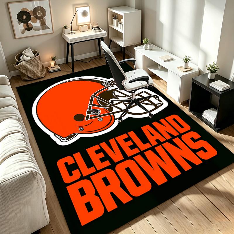 Cleveland Browns A rug suitable for office chair areas living rooms and computer desks perfect for home offices and an ideal holiday gift