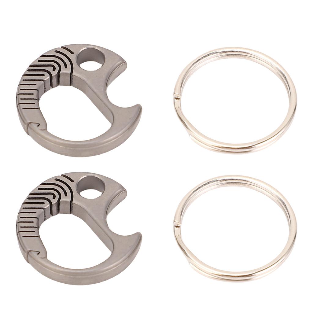 2pcs Portable Ti Alloy Keychain Bottle Opener Outdoor Keyring Buckle Key Holder for Camping Hiking