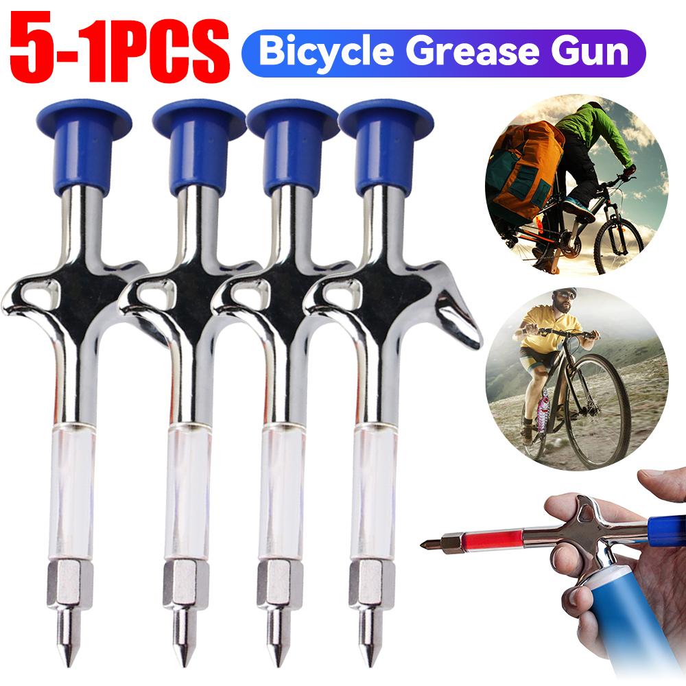 Bicycle Aluminum Grease Gun Aluminum Alloy MTB Bike Ball Bearing Hub Grease Syringe Bicycle Oil Lubricant Cycling Repair Tool