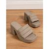 Waterproof platform thick-soled cool slippers, women's trendy outer wear one-word slippers, new thick-heeled high-heeled women's shoes