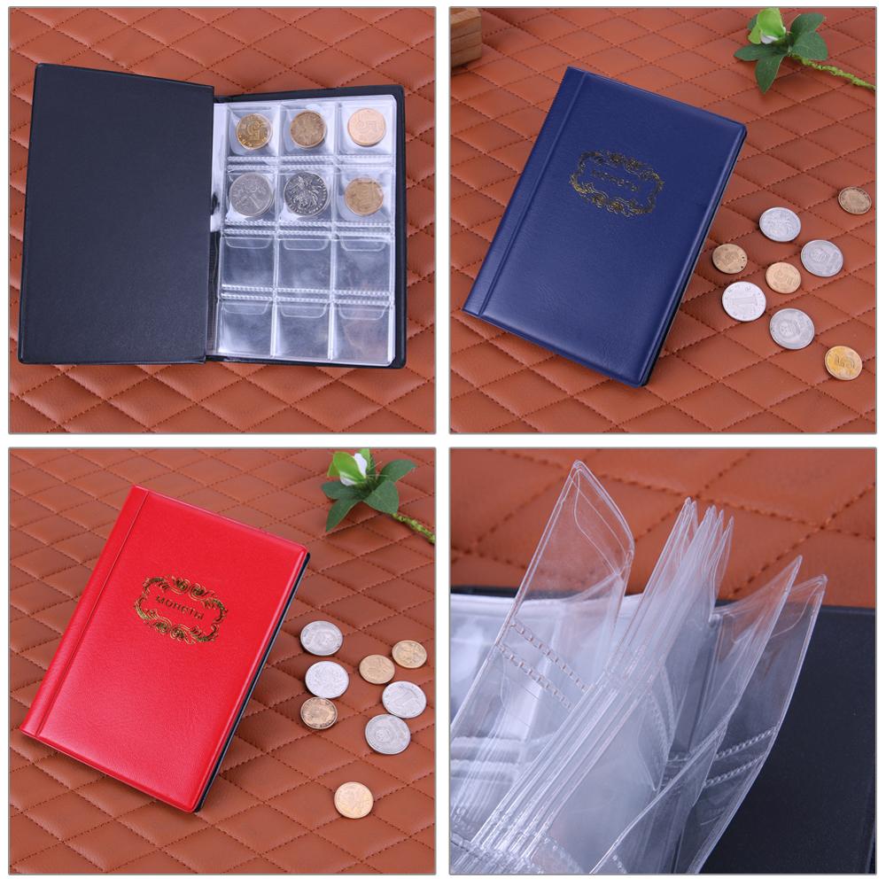 Album Per Monete 10 Pagine – 120 Tasche Trasparenti – Portamonete Rosso Da Collezione