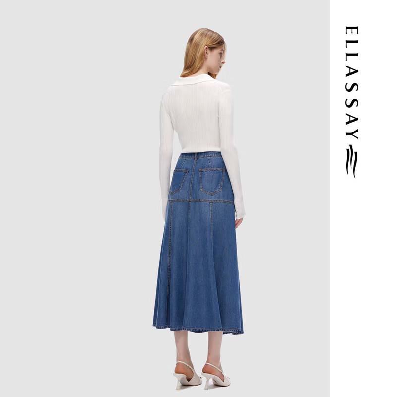 ELLASSAY Women's Lyocell Slim-Fit Long Sleeve Knit Shirt