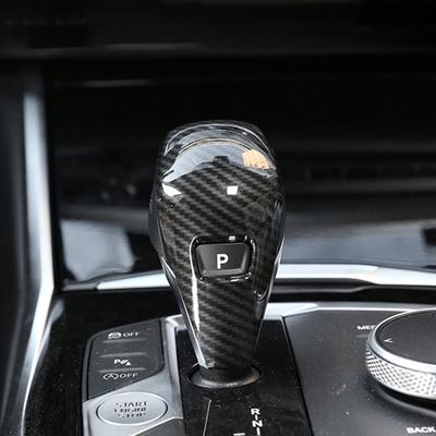 Car Interior Gear Shift Handle Sleeve Cover Trim Carbon Fiber Texture ABS Decoration Accessories For BMW 3 Series G20