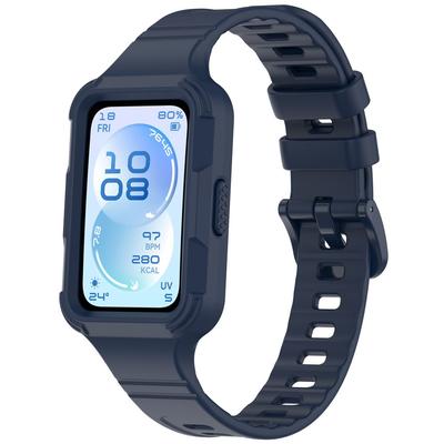 Silicone Strap with Case for Huawei Band 11 / 11 Pro, Navy Blue