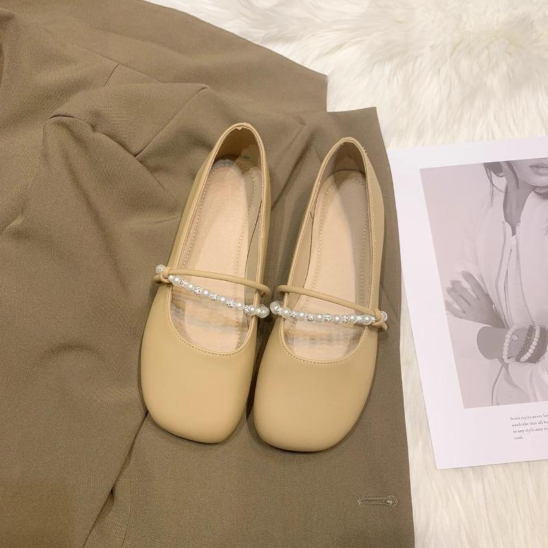 Fashion Hot Selling Shoes Woman 2025 Soft All-Match Pearl Decorateion Female Footwear Modis New Beading Summer Comfortable Flat Korean