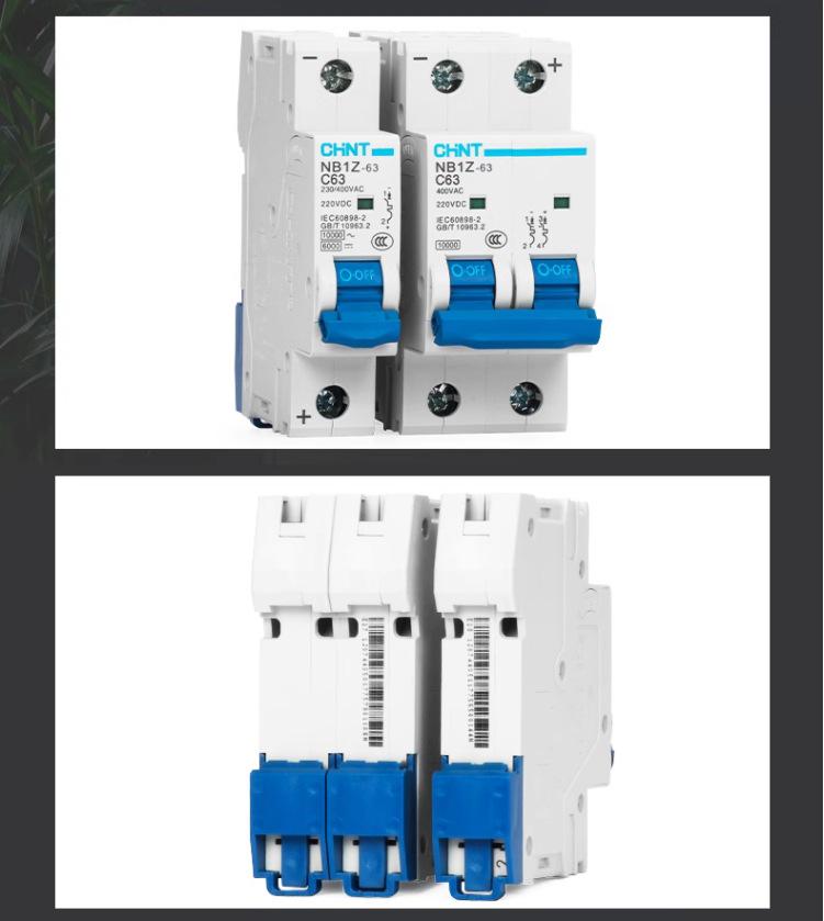 Chint NB1Z 2P DC Miniature Circuit Breaker 220V, 63A/40A/32A/25A/20A, Single-Phase Air Switch