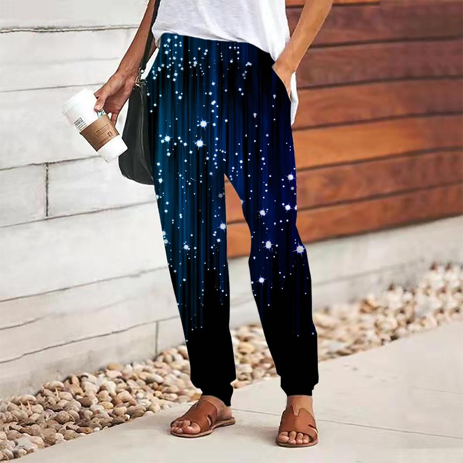 

Женские брюки с флеш-принтом, на шнуровке, с эластичной талией, свободные брюки, повседневные длинные брюки, брюки с карманами XS синий