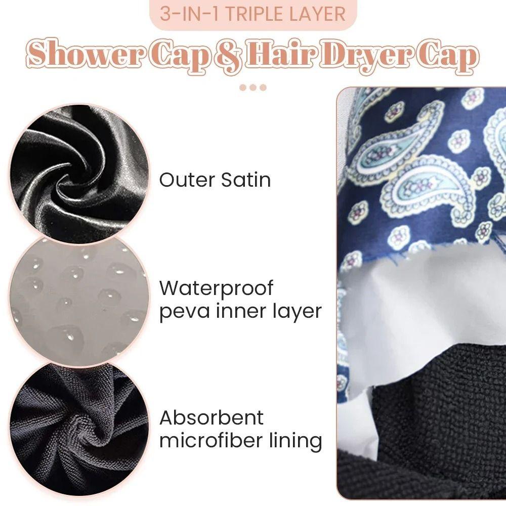 Reusable Bath Hair Cap EVA Exterior Shower Hair Cover Bathroom Supplies Shower Cap  Hair