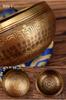 Handmade Nepal Singing Bowl with Six-Syllable Mantra for Yoga, Meditation, and Sound Healing - Calming Bronze Buddhist Bowl for Ear Cleansing.
