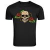 Skull With Red Roses Dark Gothic Graphic T-Shirt