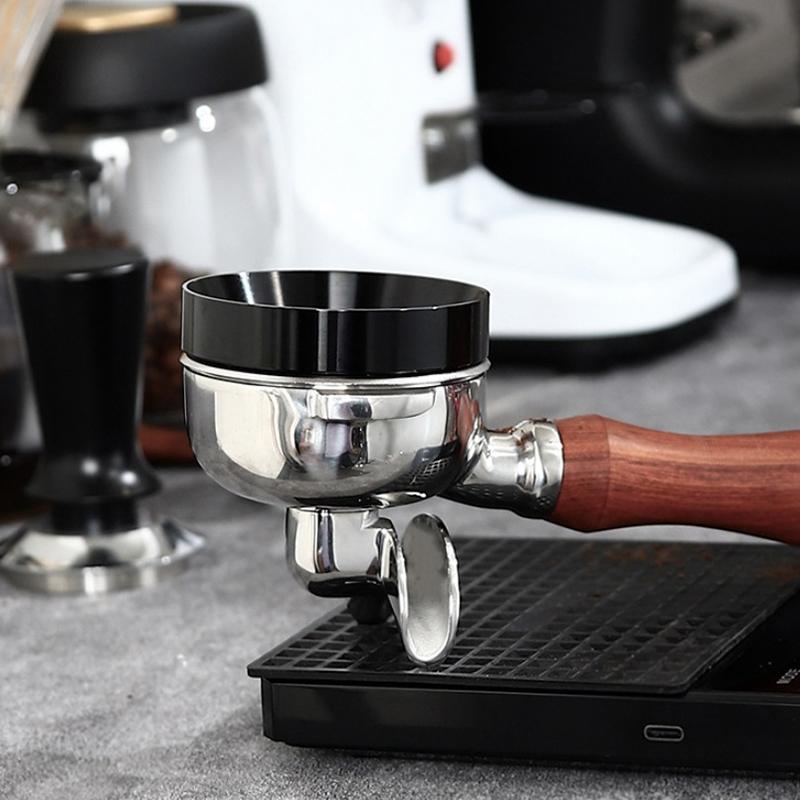 1 Pcs Silver Black Coffee Dosing Ring Magnetic Espresso Intelligent Funnel 51Mm 53Mm 54Mm 58Mm For Portafilter Barista Tools