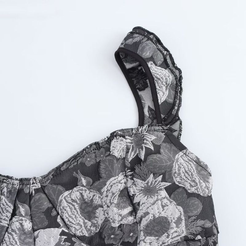 Kaslead New Arrival Women's Clothing Fashion Style Fashion Minimalist Elegant Jacquard Waist Trimming Spaghetti Straps Dress