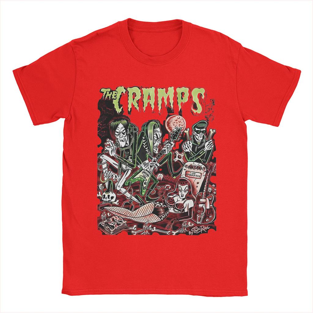 The Cramps Band T-shirt för Män Kvinnor Presentidé T-shirts Läskig Design 100% Bomull Kläder