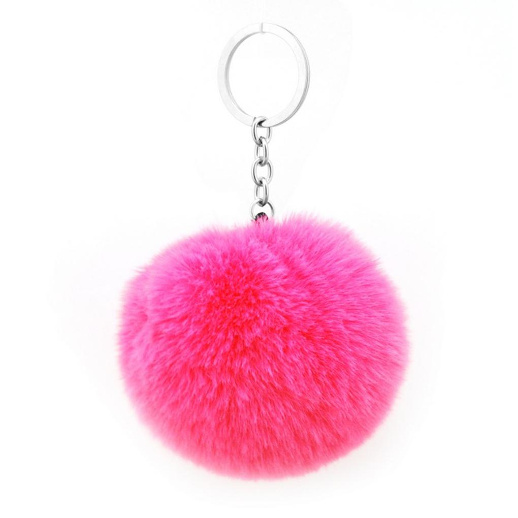 Pom Pom Keychain Plush Fashion Home Car Key Holder Portable Hanging Backpack Purse Pompom Tassels Keyrings Pendant