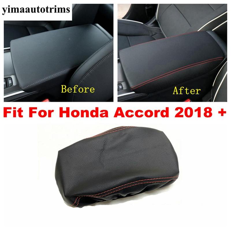 Accessories Fit For Honda Accord 2018 PU Leather Armrest Holster Protective Pad Mat Interior Refit Kit