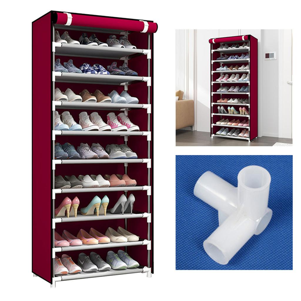 Shoe Cabinet 10 Tier Dustproof Strong Bearing Capacity Stable Shoe Storage Cabinet for Home