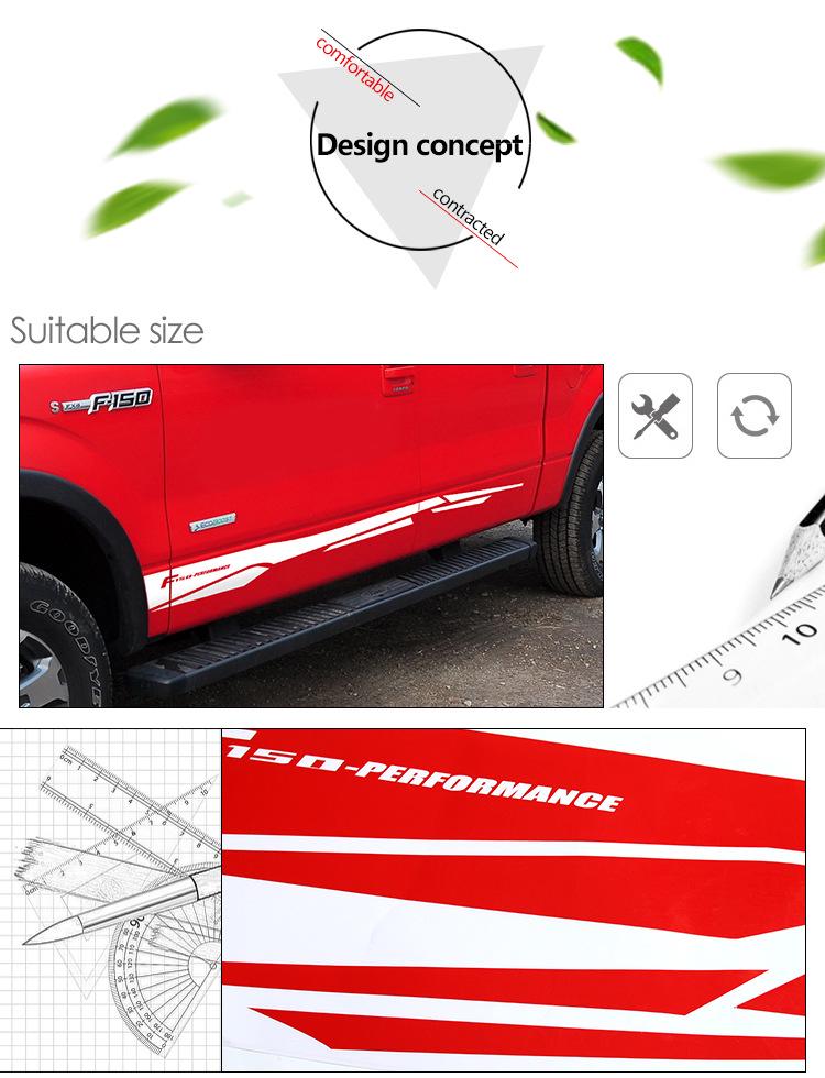 Ford F-150 Raptor Body Side Skirt Decals & Car Modification Stickers