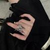 New Punk Vintage Metal Liquid Butterfly Women's Adjustable Ring Niche Design Fashion Exquisite Insect Ring Gothic Jewelry Gifts