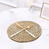 Table Placemat Wear-resistant Handwoven Cattail Grass Placemat Heat Resistant Table Mat for Home Decoration