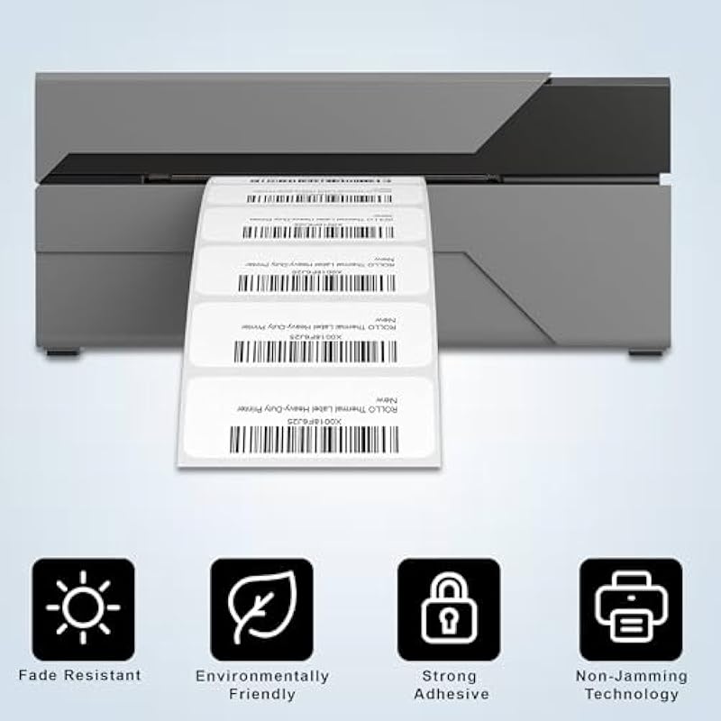 

GLUN 50x25 Direct Thermal Barcode Label Sticker - 2 x 1 inch - 50mm x 25mm - 1000 Labels Per Roll - White Self Adhesive 50 x 25 mm