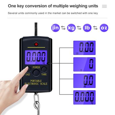 40kg/10g Digital Scale Portable Electronic Weighing Scale Hanging Hook Scales Fishing Luggage 3 Keys Weight Scale