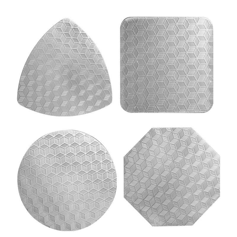 3D текстурированная термостойкая нескользящая подставка под стакан для виски из нержавеющей стали Circle серебряный
