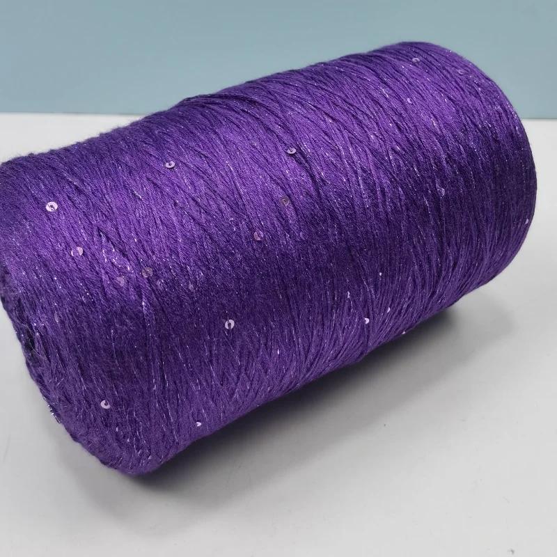 Glitter Mulberry Silk Cotton Thread 500g/Roll Glitter Bead Silk Lace Thread Soft Silky Spring/summer DIY Hand-woven Thread