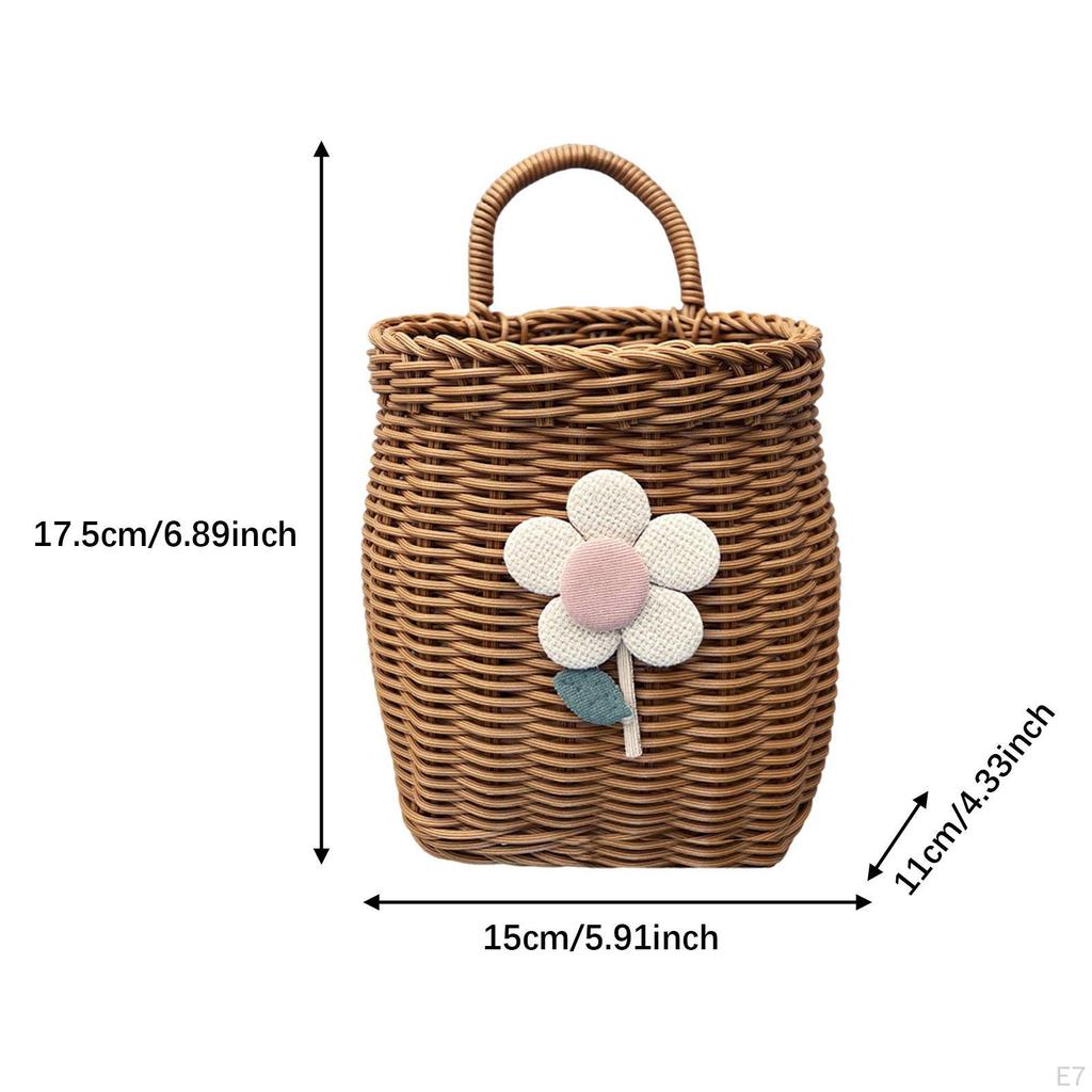 Hanging Basket Wall Mounted Storage Woven Sundries Multifunction Decorative Hand