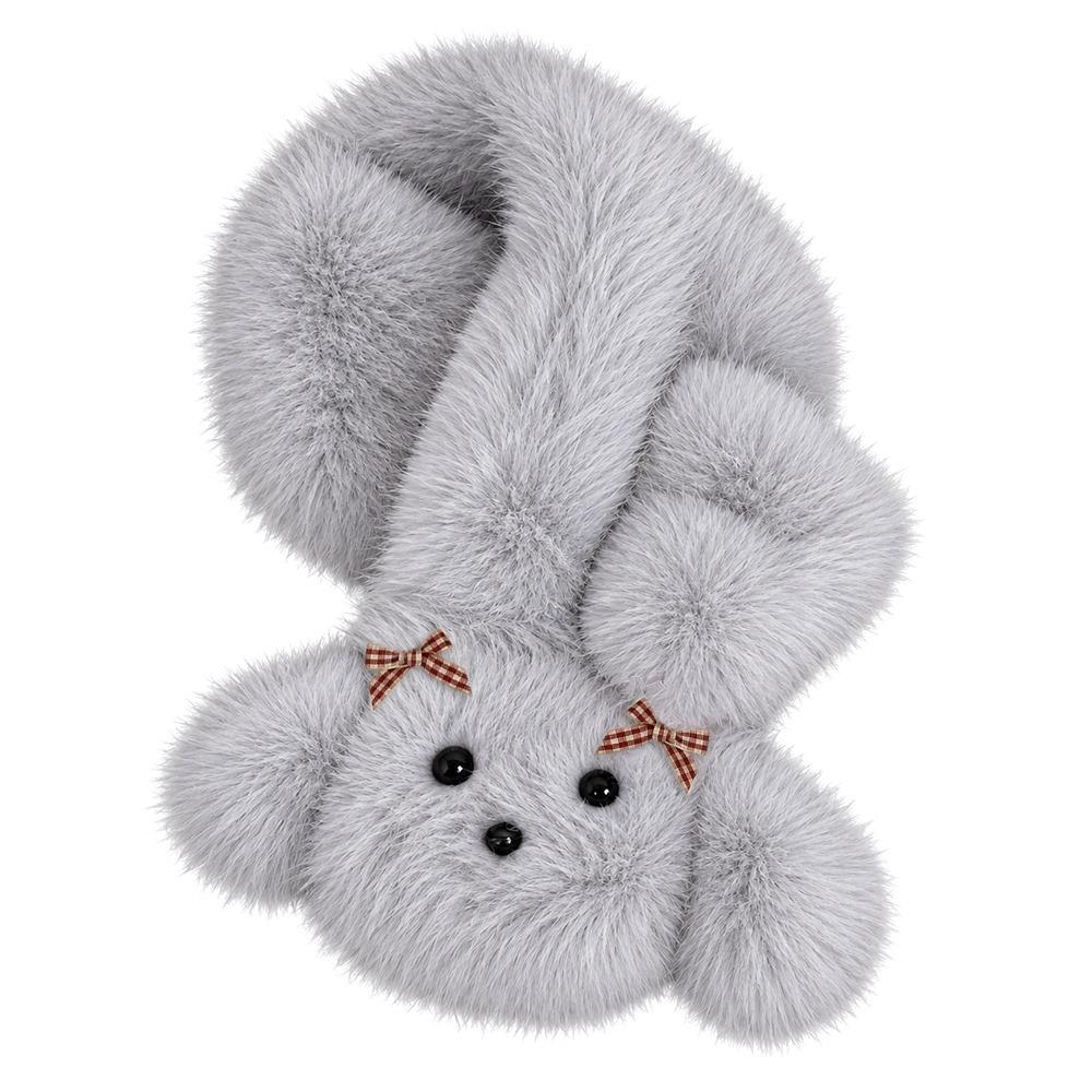 Thick Warm Cartoon Dog Scarf Bow Decor Neck Wrap Cute Winter Scarf Women