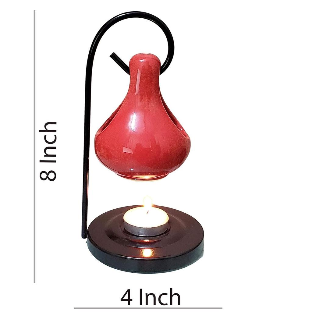 Ceramic Aroma Oil Diffuser Hanging, Red