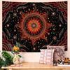 Tapestry Fiery Celestial Sun Mandala Wall Hanging Mystical Red Gold Starry Sky Decor Bohemian Yoga Meditation Backdrop